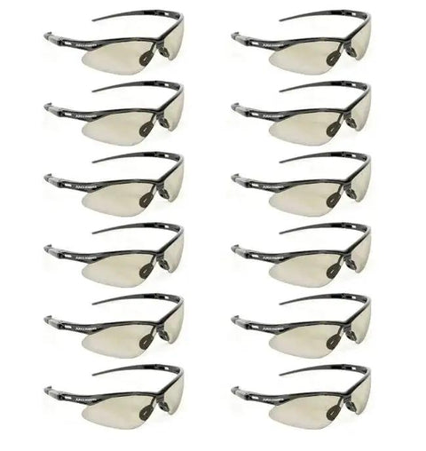 12 pairs of Apex Safety Glasses Anti Fog Scratch Resistant ANSI Z87 ISEA Indoor Outdoor displayed in rows.