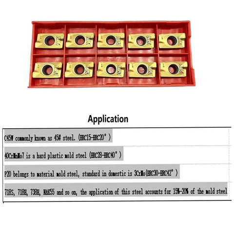Ten Piece APMT1604 PDER Turning Inserts Tin Coated Carbide For Steel Turning And Milling Dual Edge APKT1604 Inserts