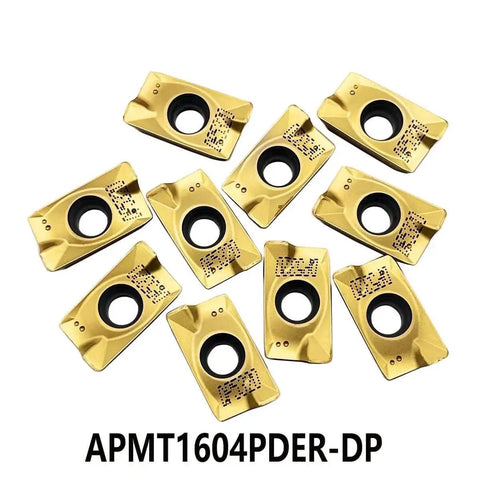 Ten Piece APMT1604 PDER Turning Inserts Tin Coated Carbide For Steel Turning And Milling Dual Edge APKT1604 Inserts
