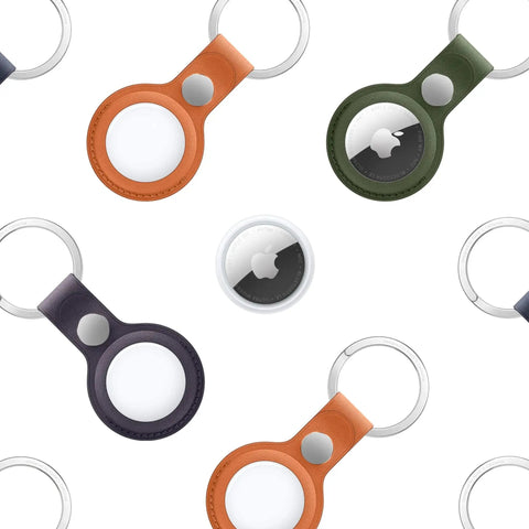 Colorful cases for Apple AirTag 2nd Generation Tracker for Keys and Wallets, showcasing keychains and sound locator design.