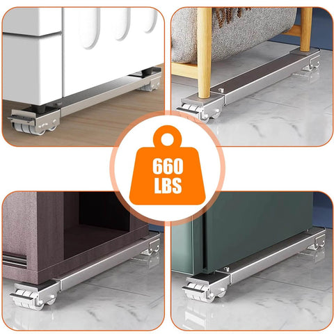 Appliance Rollers With 360° Swive Wheels, Anti Slip Heavy Duty Extendable Mover Tools with 28 Roller, supporting various appliances