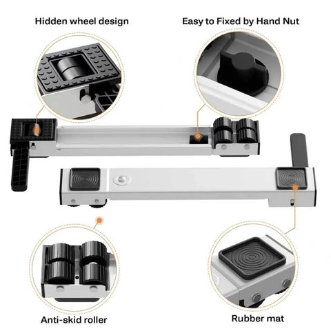 Appliance Rollers Heavy Duty,Newest Extendable Appliance Sliders,Liftable Washing Machine Base with anti-skid roller and rubber mat