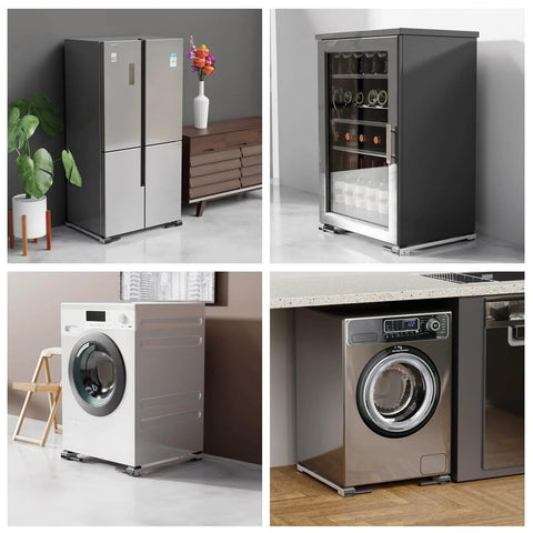 Appliance Rollers Heavy Duty,Newest Extendable Appliance Sliders,Liftable Washing Machine Base,Easily Move Washer and Dryer Machines,Refrigerators,Furniture-White under appliances for stability and ease of movement