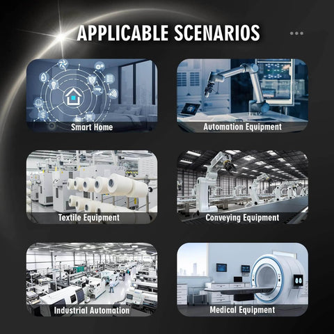 Various applications for 270:1 Metal DC Geared-Down Motor including smart home, automation, textile, conveying, industrial, medical