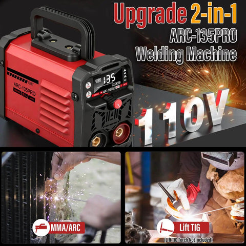 2 In 1 110V Arc And Lift TIG Welder For Home DIY with Hot Start and Anti Stick Arc Force, portable MMA welding machine, close-up view