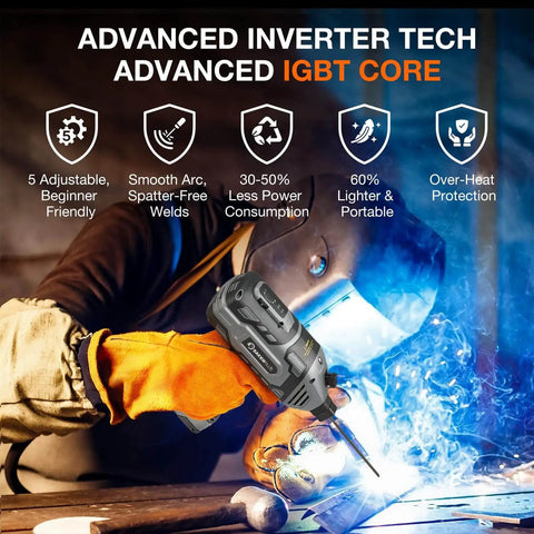 Welder using Ultra Lightweight Portable ARC Welder With IGBT Inverter 110V Handheld Welding Machine in action