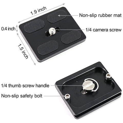 All Metal 36mm Tripod Ball Head for Rifle Rests and Shooting Sticks, Arca Swiss Quick Release Plate with non-slip rubber mat
