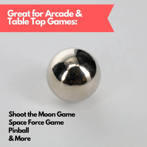 Replacement Steel Ball for Shoot The Moon Game & Pinball - 1.06 Inch (26.92 mm) Steel Balls, Metal Balls for Table Top Games.
