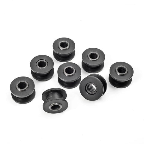 All 4 Absorber Shock Bushing And Bearing Sleeve Kit For Arctic Cat Quad Bikes 1998-2006, 8 bushings displayed