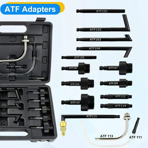 15 ATF adapters from 7.5 Liter Manual Transmission Fluid Pump Kit With 15 ATF Adapters, Portable Oil Transfer Dispenser