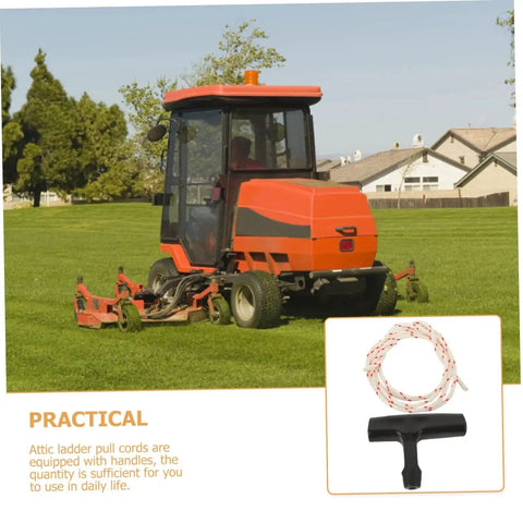 Five Pack Attic Pull Down Cord With Plastic Handle Replacement Kit in use with lawn equipment, showcasing durability and practicality.