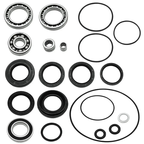 Rear Brake And Differential Bearings Seals Kit For FourTrax 300 TRX300 1988 2000 2x4 4x4 ATV showing 5 steel bearings, 10 rubber seals, and O-rings