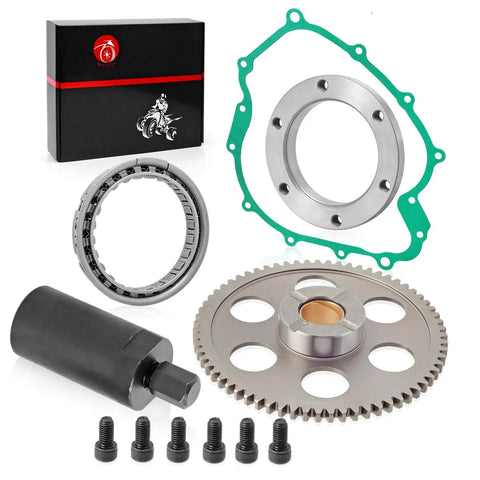 Flywheel Puller And Starter Clutch Kit With Idler Gear One Way Bearing For Grizzly 660 2003-2008 And Rhino 660 YXR660 2004-2007, OEM Replacement