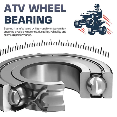 Front Left Or Right ATV Wheel Bearing For Polaris Ace Ranger Sportsman Scrambler Hawkeye And Trail Models 300 330 400 450 500 570 600 700 800 Replace For 3514342 3514634 3554506 One Piece, showing internal structure.