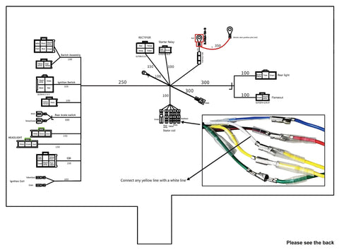 All In One Wiring Harness Kit With Coil Stator Solenoid Relay CDI And Spark Plug For ATV Go Kart Pit Quad Dirt Bike 50Cc 70Cc 90Cc 110Cc 125Cc Four Wheelers Replacement Parts Durable Construction Easy Installation Includes Step By Step Instructions installation diagram