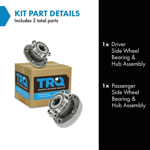 Two Piece Front Wheel Bearing And Hub Assembly Set For Audi A3 A3 Quattro Q3 TT TT RS Quattro Includes Driver And Passenger Sides