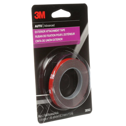 Heavy Duty Auto Exterior Double-Sided Tape 1/4 Inch By 5 Feet For Car Trim Moldings Emblems And Badges All Weather Permanent Bond Durable Adhesive