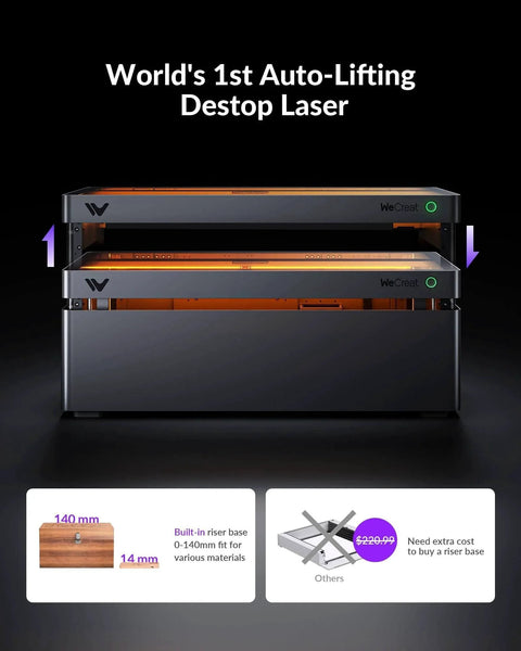 Vision Pro 45W Laser Engraver And Cutter With 137 Inch Auto Conveyor Feeder showcasing auto-lifting feature and HD camera, front view