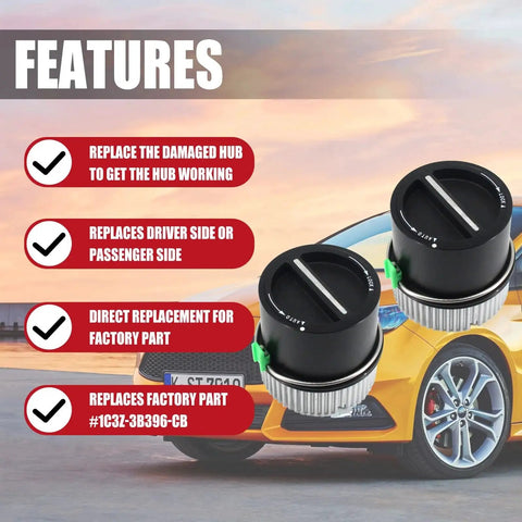 Features of 4WD Auto Locking Hub Pair Kit Replacement For Ford F-Series 1999-2004 F250 F350 F450 F550 Super Duty, Excursion 1C3Z-3B396-CB