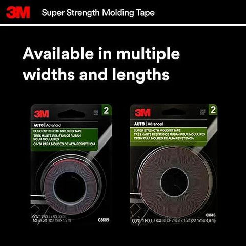 Heavy-Duty Automotive Molding Tape 7/8 Inch Wide By 15 Feet, Double-Sided Foam Adhesive For Slapping On Trim, Moldings And Emblems, Permanent Bond