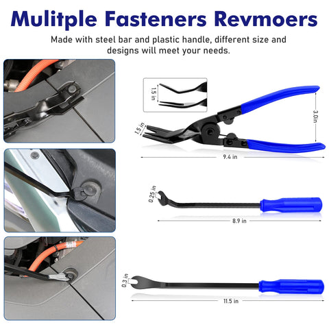 352-Piece Auto Trim Removal Tool Kit For Cars Trucks And More With Pry Tools Door Panel Clips Remover with blue handles