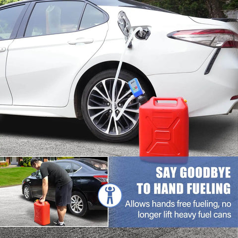 Auto Stop Sensor Fuel Transfer Pump With 51 Inch Hose And Tank Adapter Portable Liquid Pump for refueling a car
