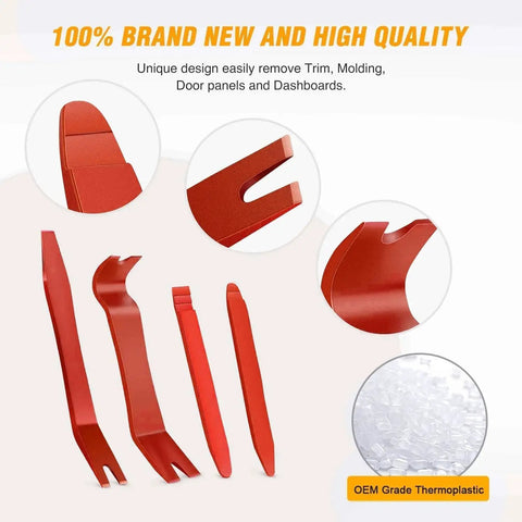 Five Piece Nylon Impact Resistant Auto Trim Removal Tool Kit For Car Panels And Audio Dashboard Dismantling No Scratch Durable Non Toxic