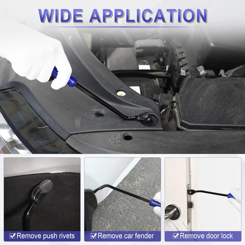 5 Piece Auto Trim Removal Tool Kit From LivTee for Interior Dash Panels Door Panels and Clips in use on vehicle parts