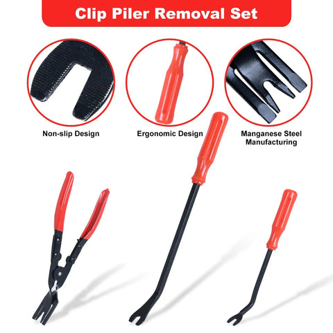 Must Have 7 Piece Auto Trim Removal Tool Set With Plastic Pry Tools And Pliers For Fastener Clip Removal From Door Panels Dashboards Body Trim And Upholstery Car Repair Kit with ergonomic design tools.