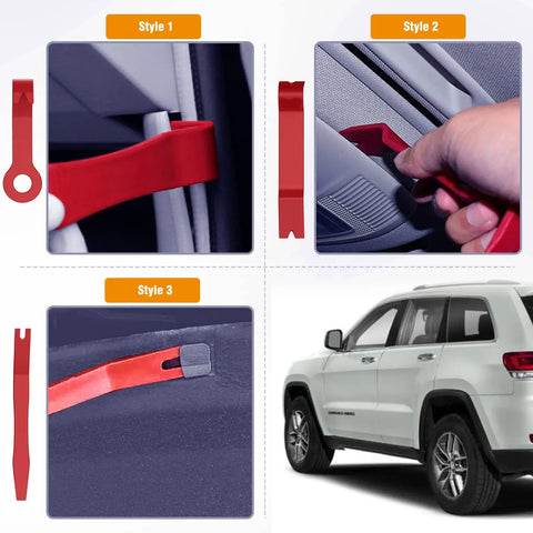 8 Piece Auto Trim Removal Tool Kit For Car Interior Dash Panels Window Molding And Fasteners Nylon Durable Impact Resistant Includes 7 Panel Tools And 1 Fastener Remover Red