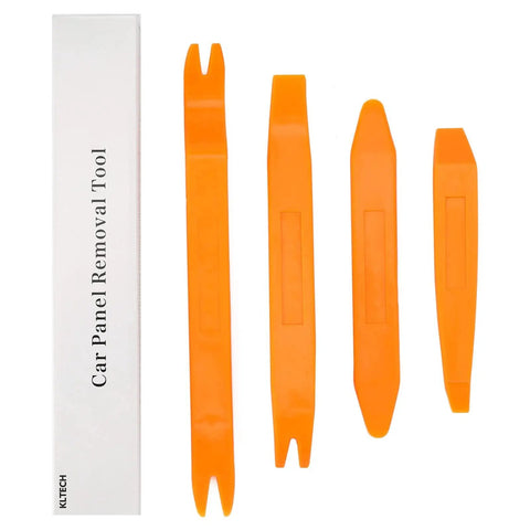 Auto Trim Removal Tool Kit Set With Four Thick Plastic Auto Clip Panel Pry Tools For Car Dash And Radio Installation Paper Box Included Durable And Easy To Use For Quick Door Trim And Panel Removal KLTECH