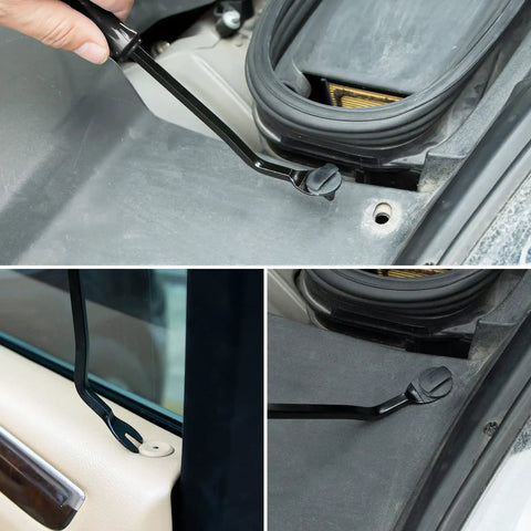 5 Piece Auto Trim Removal Tools Kit Pro Grade Do It All Car Panel Door Clip Remover And Pry Tool Set in use on car parts