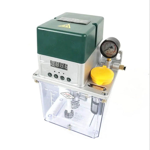 110V Automatic Lubrication Pump With Pressure Gauge For CNC Machines Lathe Milling Punching Tooling 2L Reservoir Capacity High Pressure 5 MPa Handles Oil Viscosity 20 To 2000 cSt INTBUYING