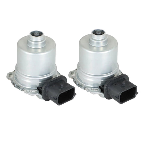 Two automatic transmission clutch actuators with metal housing and black 2-pin electrical connectors