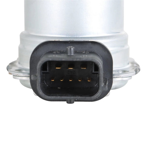 Front close-up of automatic transmission clutch actuator connector; black 6-pin plug on metal housing