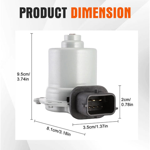 Automatic transmission clutch actuator, silver metal housing with black 2-pin electrical connector; about 9.5 cm tall.