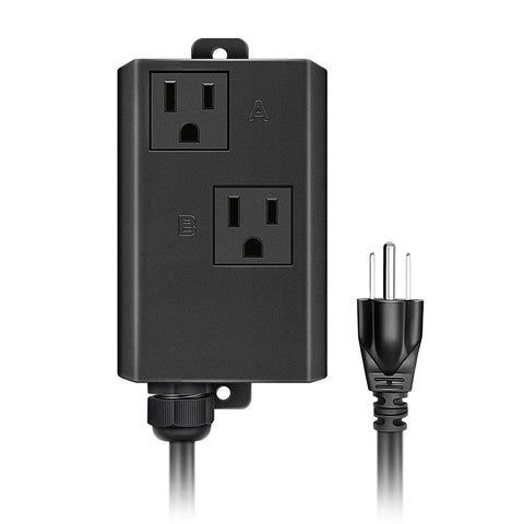 Amazon BISS automatic vacuum switch for power tools, black dual-outlet module with outlets A and B and cord.
