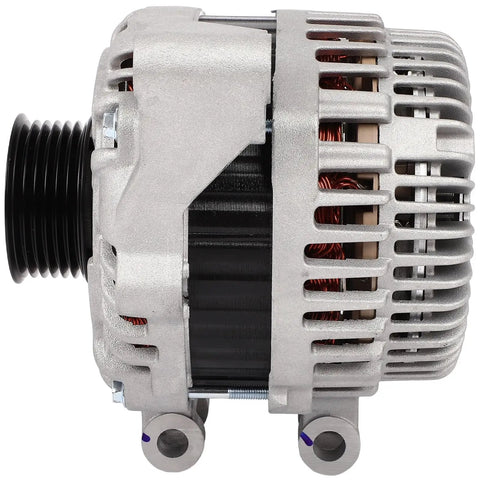Automotive Alternator 12V 110Amp For Subaru Impreza 2.0L 2012 2013 2014 And XV Crosstrek 2.0L 2013 2014 With Clockwise Rotation 6 Groove Pulley Plug And Play OEM Grade High Performance Replacement Durable Easy Install side view
