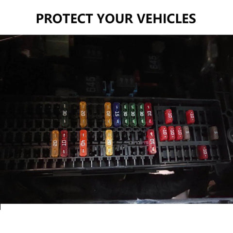 Installed Road Trip Ready 140 Piece Automotive Fuse Kit With Standard Blade Fuses From 1A To 40A Color Coded Transparent Cover