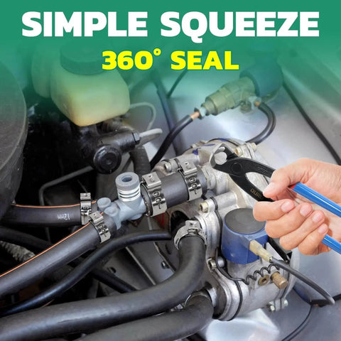 Installation of 50 Pieces Single Ear Hose Clamps 15.3 To 18.5 Mm 304 Stainless Steel Stepless Adjustable Cinch Clamps for automotive plumbing pipe.