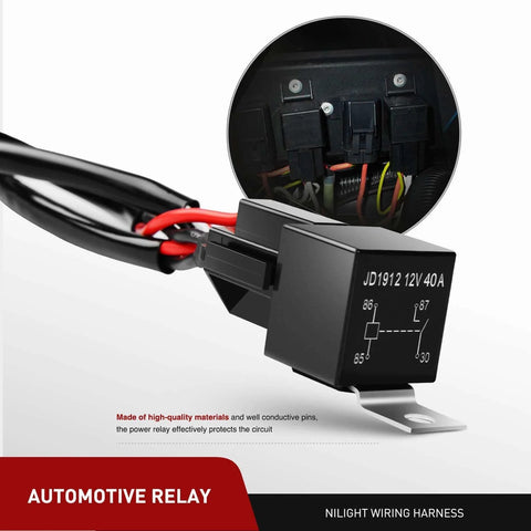 16 AWG Off Road LED Light Bar Wiring Harness Kit With 12V Relay On Off Rocker Switch close-up