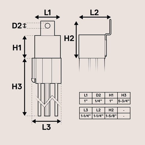 Diagram of Bosch Style 12V 5 Pin SPDT Relay Kit Beefy 40A 30A Heavy Duty Automotive Relays interlocking socket dimensions