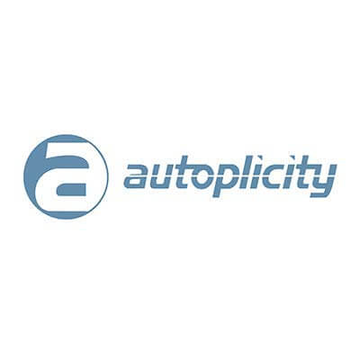 Autoplicity logo with stylized 'a' and brand name in blue on a white background.
