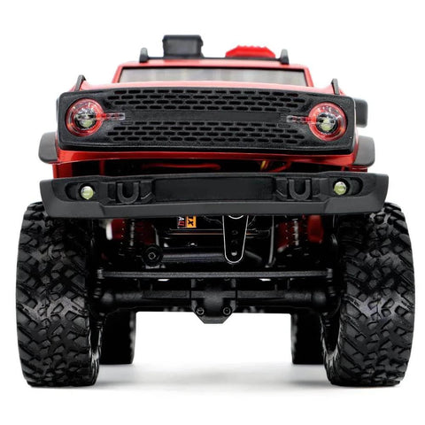 Front view of AXIAL SCX24 Servo Metal Gear EMAX Servo Steering Servo with Servo Mount Bracket and Arm SCX24 Upgrade Parts in black.
