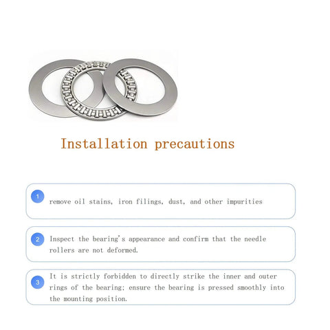 Two Pack AXK6085 High Precision Thrust Needle Roller Bearings With Washers Bearing Steel For Electric Drills Angle Grinders