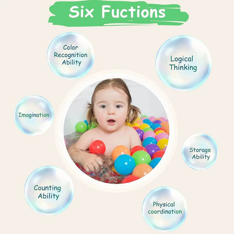 Baby playing with Ball Pit Balls for Baby and Toddler Phthalate Free BPA Free Crush Proof Plastic in multicolored setup