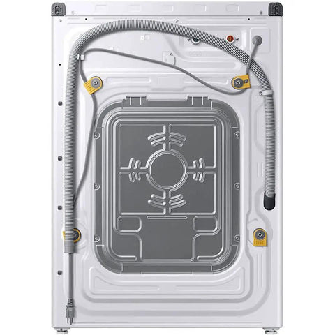 Back view of efficient 4.5 cu ft front-load washer with Vibration Reduction Technology, showing ENERGY STAR components and wiring