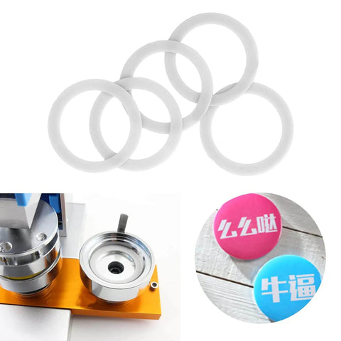 Badge Machine Gasket Set For DIY Badges 32mm 37mm 44mm 58mm R Mold Compatible Pack Of 5 Durable Plastic Auxiliary Gaskets