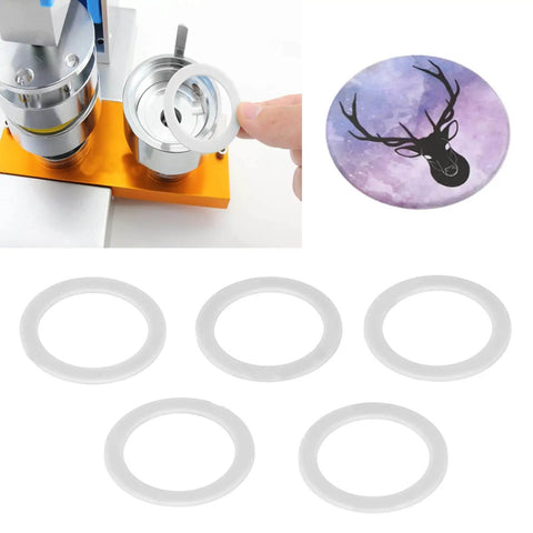 Badge Machine Gasket Set For DIY Badges 32mm 37mm 44mm 58mm R Mold Compatible Pack Of 5 Durable Plastic Auxiliary Gaskets
