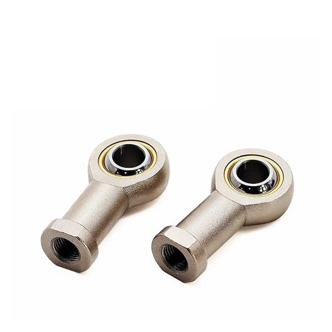Built Tough Ball Bearing Rod End Joint With Internal Thread Metric Female Cylinder Fisheye Connector For M4 M5 M6 M8 M10 And M12x1.25 Thread, Industrial Grade Fit For Machinery And CNC, VXAXPOHZA, showing two metal connectors on white background.